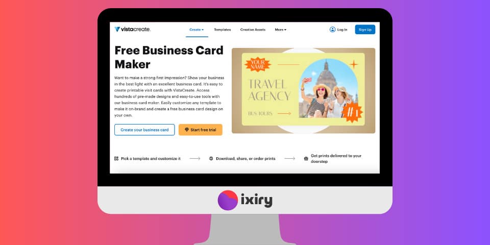 vistacreate free business card maker