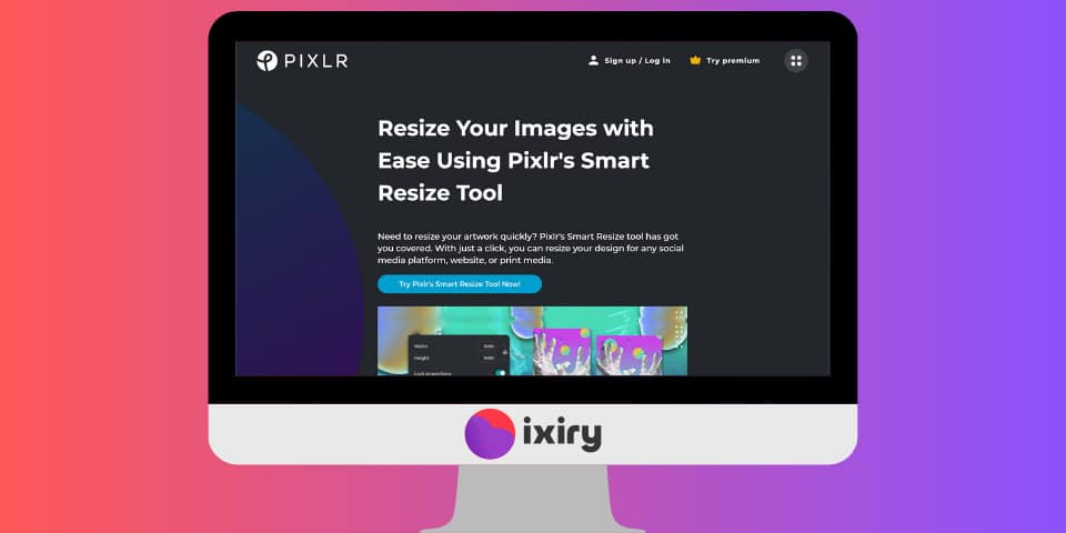 pixlr resize tool
