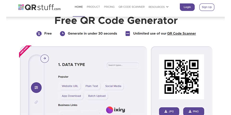 QR Stuff free code generator