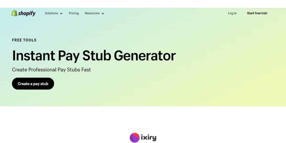 Shopify paystub generator