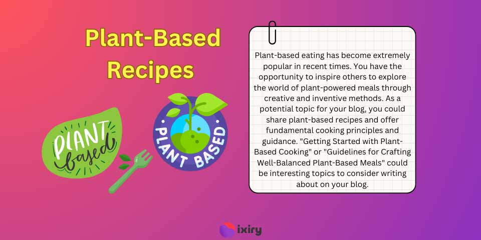 plant-based recipes for blog topics