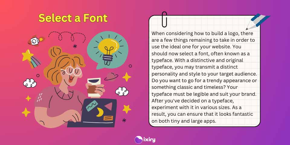 select a font for your logo