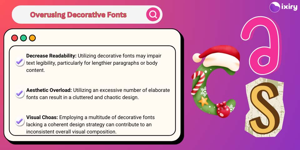 overusing decorative fonts in typography design